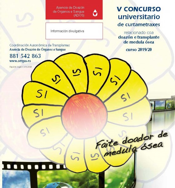 El conselleiro de Sanidade, Julio García Comesaña, presidirá el  Acto de Entrega de premios del V Concurso Universitario de Cortometrajes relacionado con la Donación y el Trasplante de Medula Ósea 2019/20