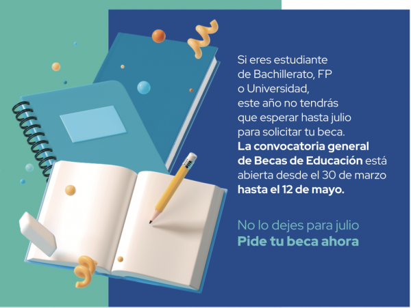 AVISO: Abierto el plazo para la solicitud becas del Ministerio de Educación y Formación Profesional del curso 2022/2023