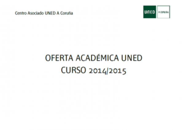 Oferta Académica UNED A Coruña curso 2014/2015