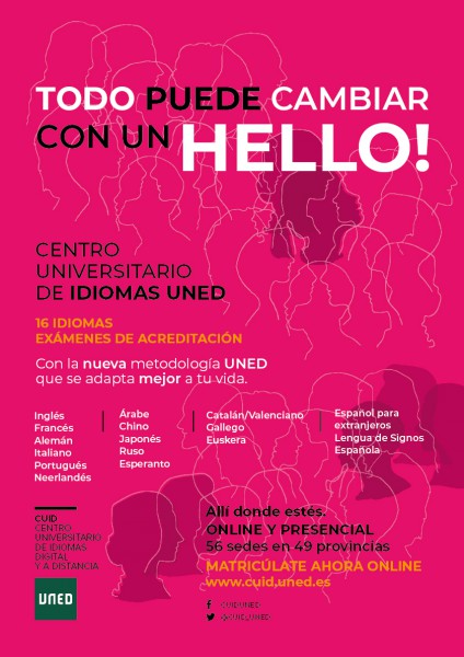 CUID. Idiomas a Distancia: Últimos días para matricularse. ¡Anímate a aprender un idioma!